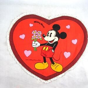 Mickey Mouse Heart Shape Pillow Sham Disney Romance Series Yoshimura Japan